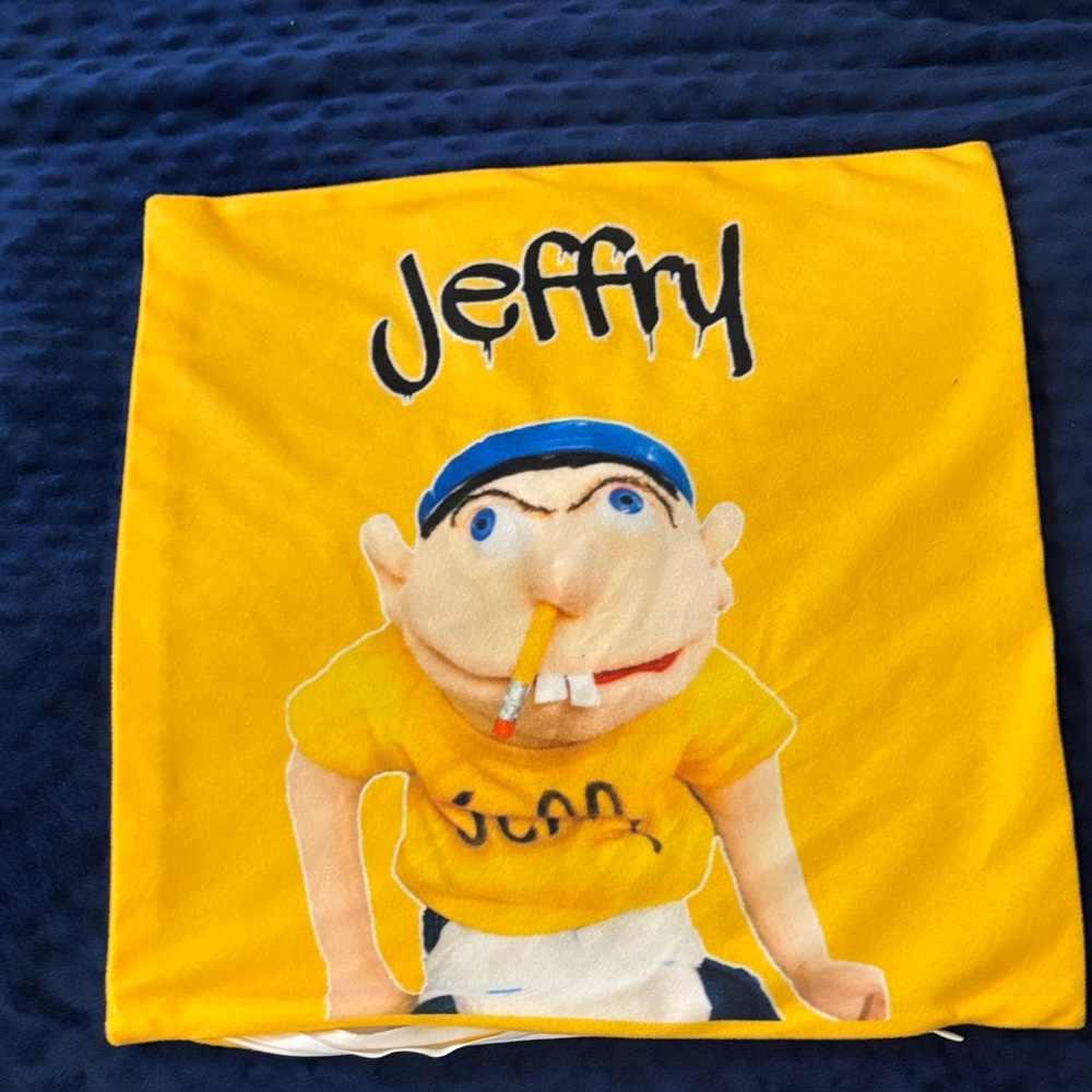 Yellow Cartoon Character Accent Pillow